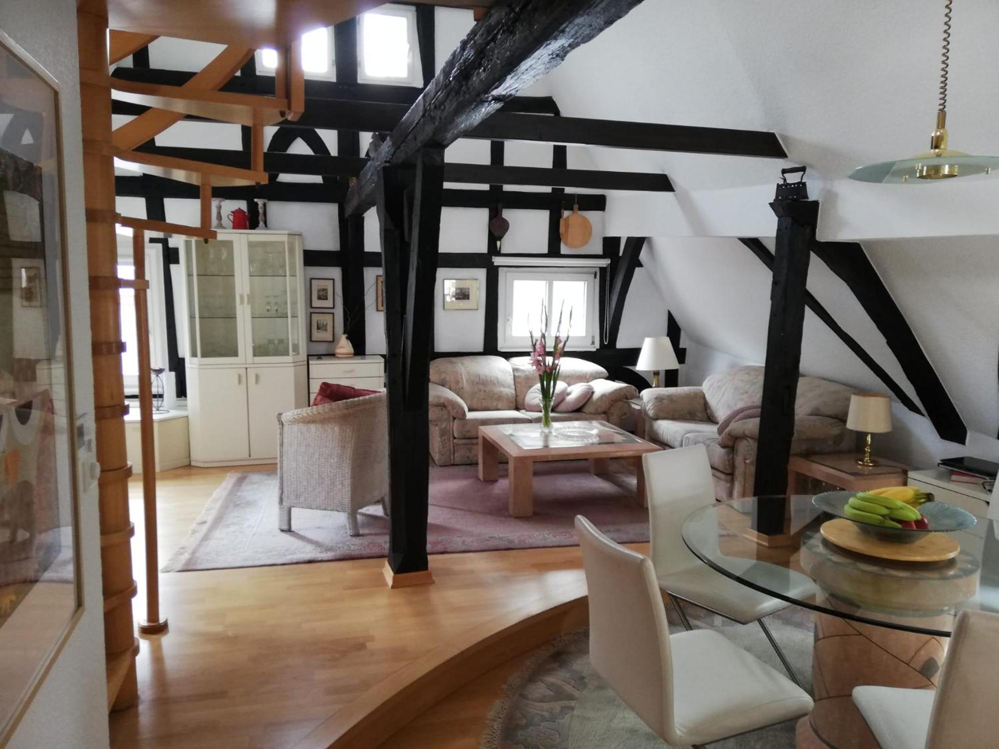 Penthouse Im Historischen Fachwerkhaus Mit Grosser Dachterrasse An Zentralster Lage Боппард Экстерьер фото